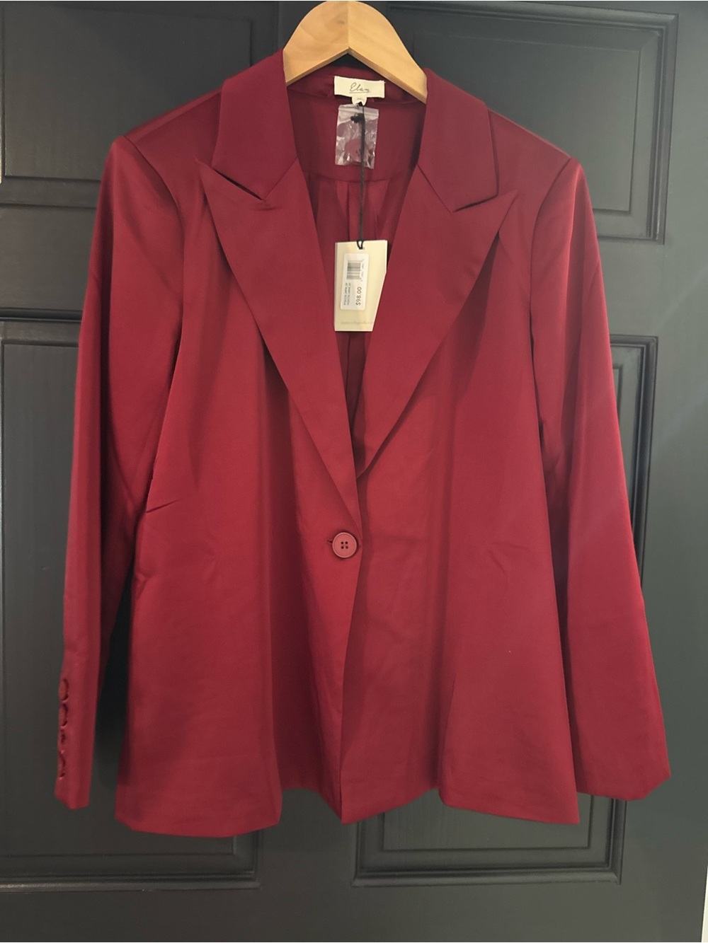 Elan Women's Deep Red Single-Button Blazer